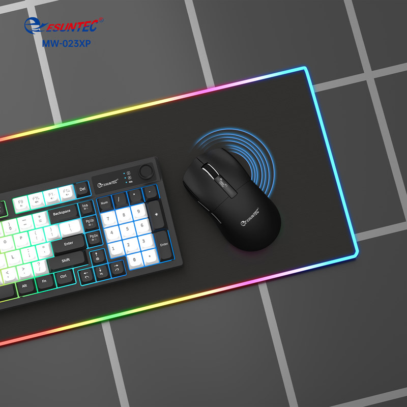 New 2.4G&BT Wireless Gaming Mouse 6D RGB Backlight Gaming Computer Mouse with Battery Level & DPI & Hz & Mode Display, MW-023XP